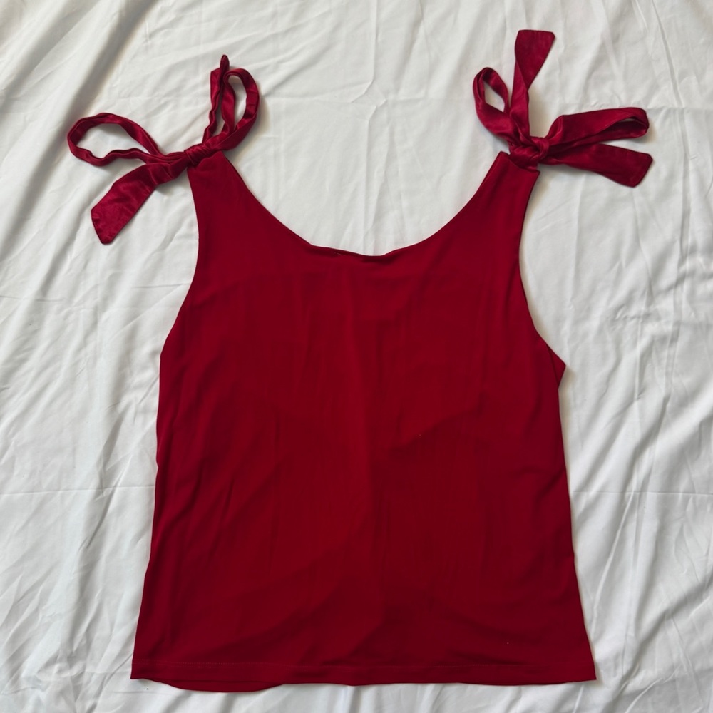 Vintage 90s Red Ruched Sexy Blouse Top by Fredericks of Hollywood - Picture 3 of 6